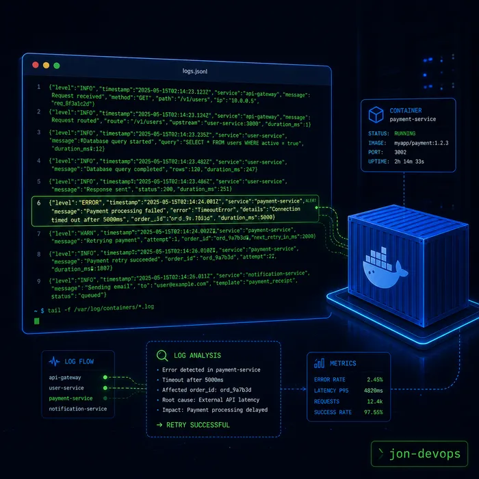 Sin logs estructurados, no tienes infraestructura. Tienes una caja negra.