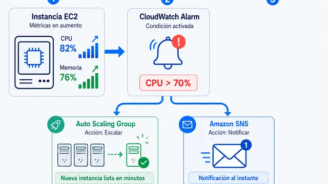CloudWatch Alarms: el monitoreo que actúa, no solo registra